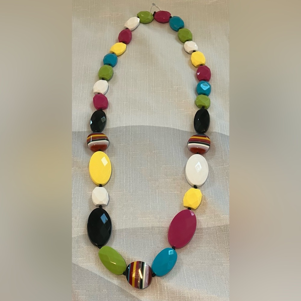 Vintage Bright Multicolor Acrylic Bead Necklace